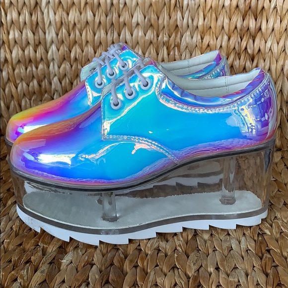 Dolls Kill Shoes Nib Yru Fillable Holographic Cloud 29